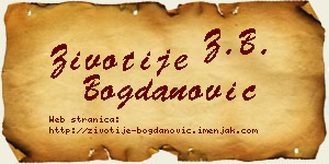 Životije Bogdanović vizit kartica